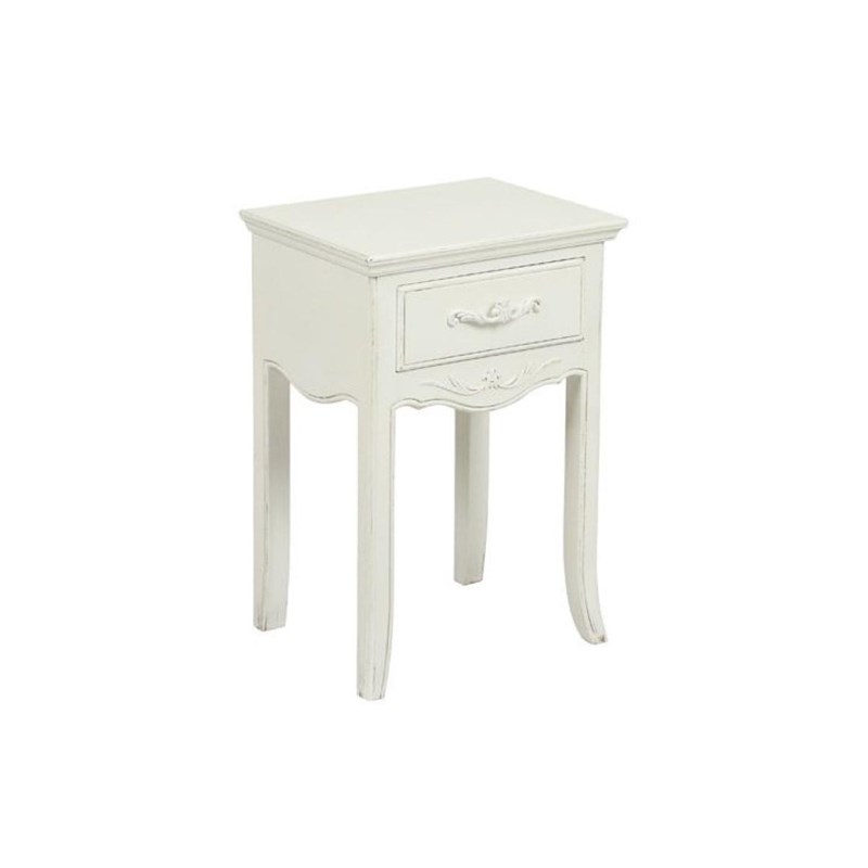 Table de chevet 1 tiroir mdf blanc -