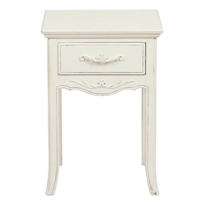 Table de chevet 1 tiroir mdf blanc -