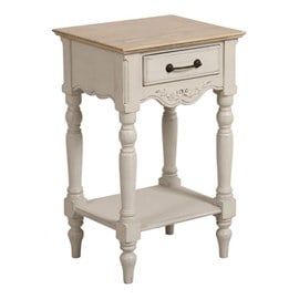 Table de chevet 1 tiroir mdf blanc -