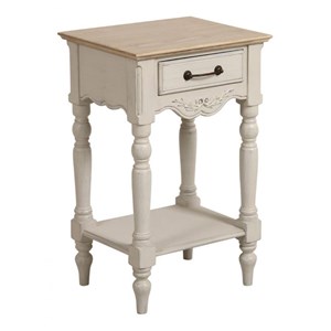 Table de chevet 1 tiroir bois blanc -