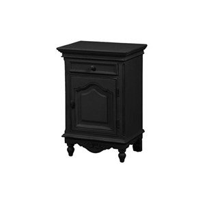 Table de chevet 1 porte mdf noir -