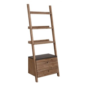 Bibliothèque étagère échelle bois marron