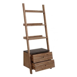 Bibliothèque étagère échelle bois gris -