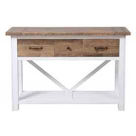 Console 3 tiroirs - mdf - blanc -