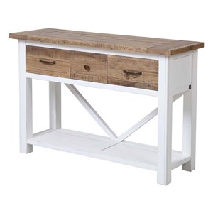 Console 3 tiroirs bois blanc - rivages