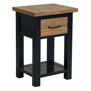 Table de chevet 1 tiroir bois noir -