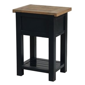 Table de chevet 1 tiroir bois bleu -