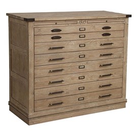 Commode 4 tiroirs bois beige -