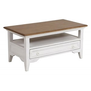 Table basse rectangulaire bois blanc -