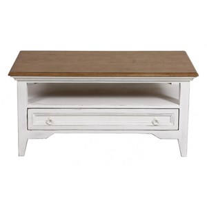 Table basse rectangulaire bois blanc -