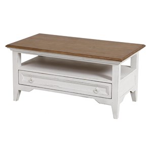 Table basse rectangulaire bois blanc -