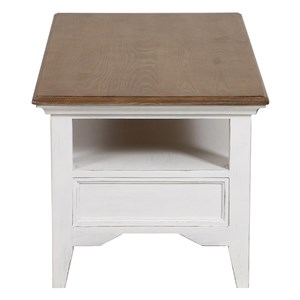 Table basse rectangulaire bois blanc -