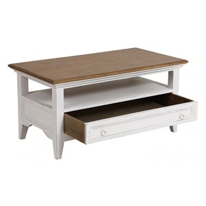 Table basse rectangulaire bois blanc -
