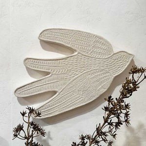 Oiseau déco murale en papier mâché