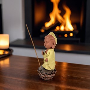 Statue bouddha porte encens akshobhya