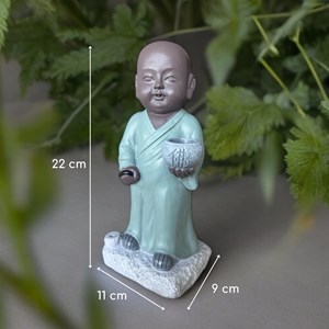 Statue bouddha porte encens aumone