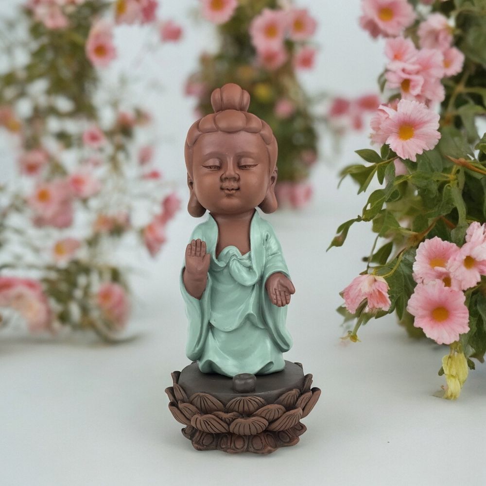 Statue De Bouddha Porte-Encens En Résine - Décoration Zen Pour Méditation, Bureau Ou Salon - 7.5x7.5x9.5 Cm - 6