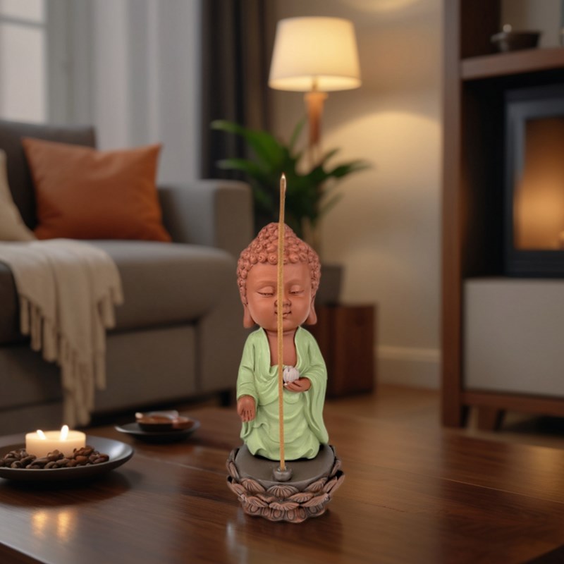 Statue bouddha porte encens kasyapa