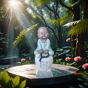 Statue bouddha porte encens progression