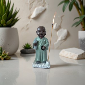 Statue bouddha porte-encens tripitaka