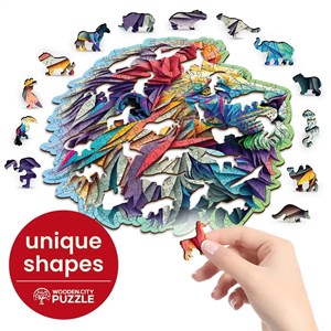 Puzzle en bois lion moderne 250 pcs