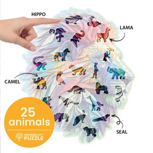 Puzzle en bois lion moderne 250 pcs