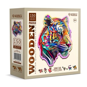 Puzzle en bois tigre coloré 150 pcs