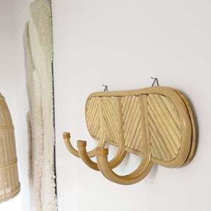 Porte-manteau mural en bambou naturel 3