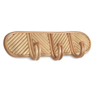 Porte-manteau mural en bambou naturel 3
