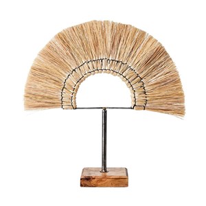 Objet déco demi-cercle en paille ethnique h45cm