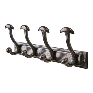 Patère 4 crochets en aluminium coloris bronze