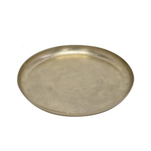 Plateau rond en aluminium doré
