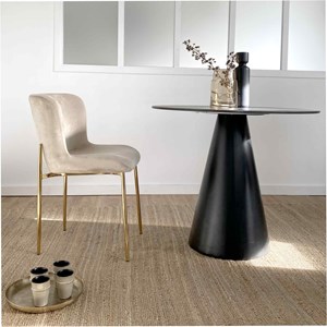 Plateau rond en aluminium doré - opjet