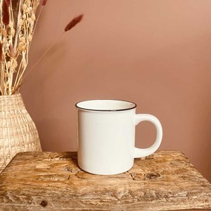 Mug en céramique émaillée blanc