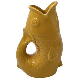 Pichet ou vase poisson jaune safran