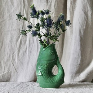 Pichet ou vase poisson vert