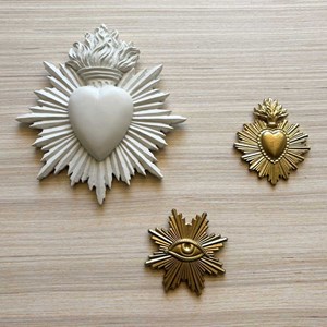 Déco murale coeur merci ex-voto petit