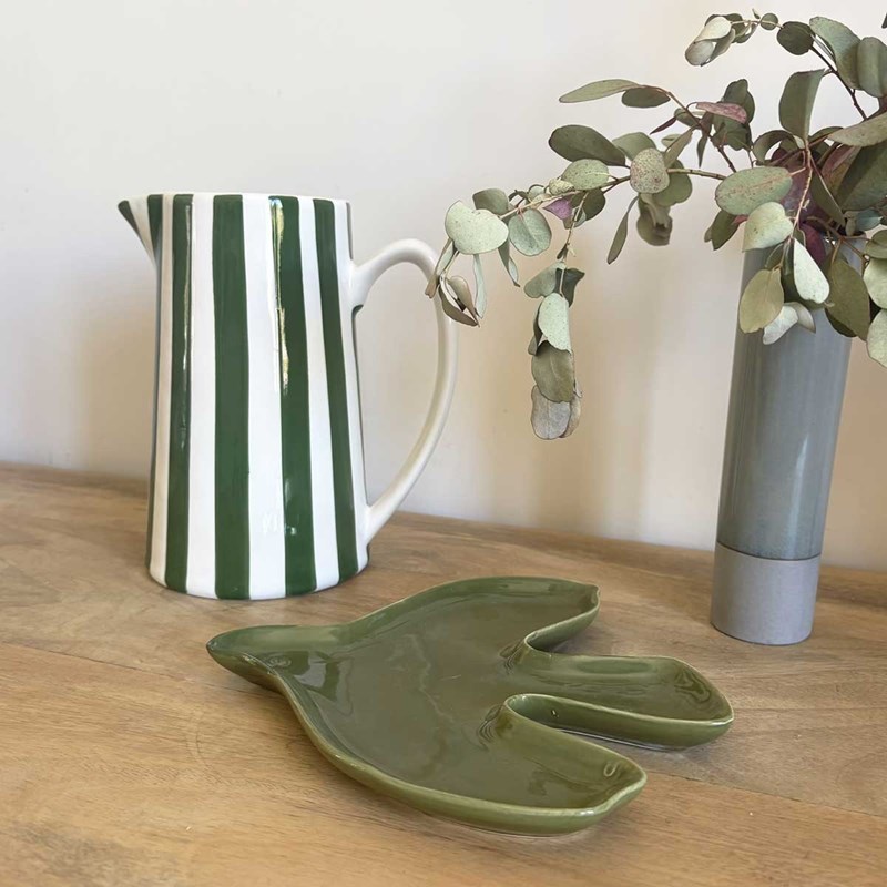 Opjet - Pichet, carafe ou vase à rayures vertes