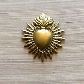 Déco murale coeur amour ex-voto doré