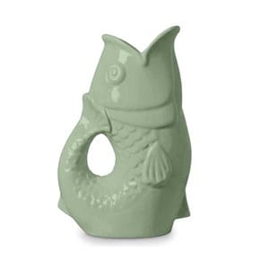 Pichet ou vase poisson vert matcha