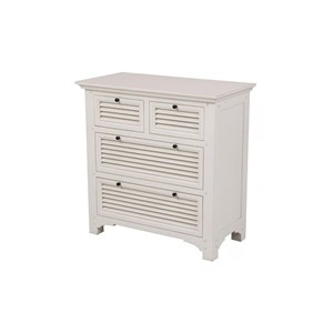 Commode 4 tiroirs bois blanc -