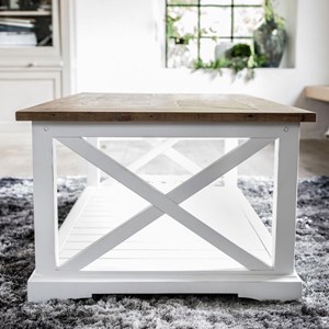 Table basse bois blanc - vénitiennes