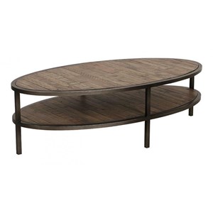 Table basse ovale acier marron -