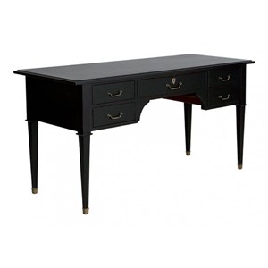 Bureau 5 tiroirs bois noir - cénacle