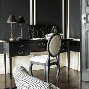 Bureau 5 tiroirs bois noir - cénacle