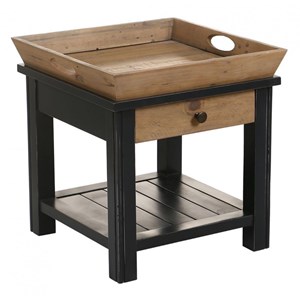 Bout de canapé 1 tiroir mdf noir -