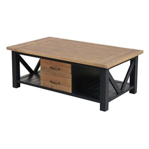 Table basse rectangulaire bois bleu -