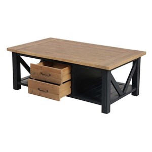 Table basse rectangulaire bois bleu -