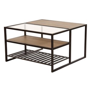 Table basse carrée bois marron - demeure