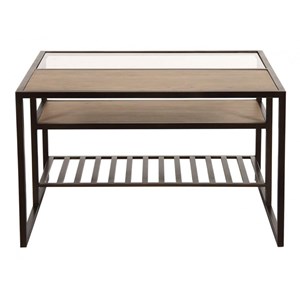 Table basse carrée bois marron - demeure